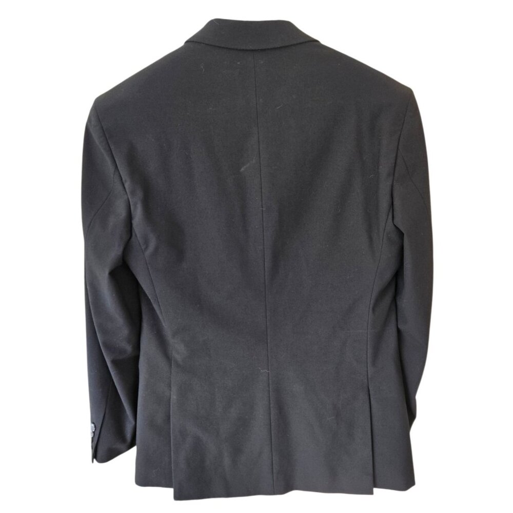 J Ferrar Slim Fit Suit Coat Mens 38R Black 2 Button Jacket Double Vented - Picture 2 of 8